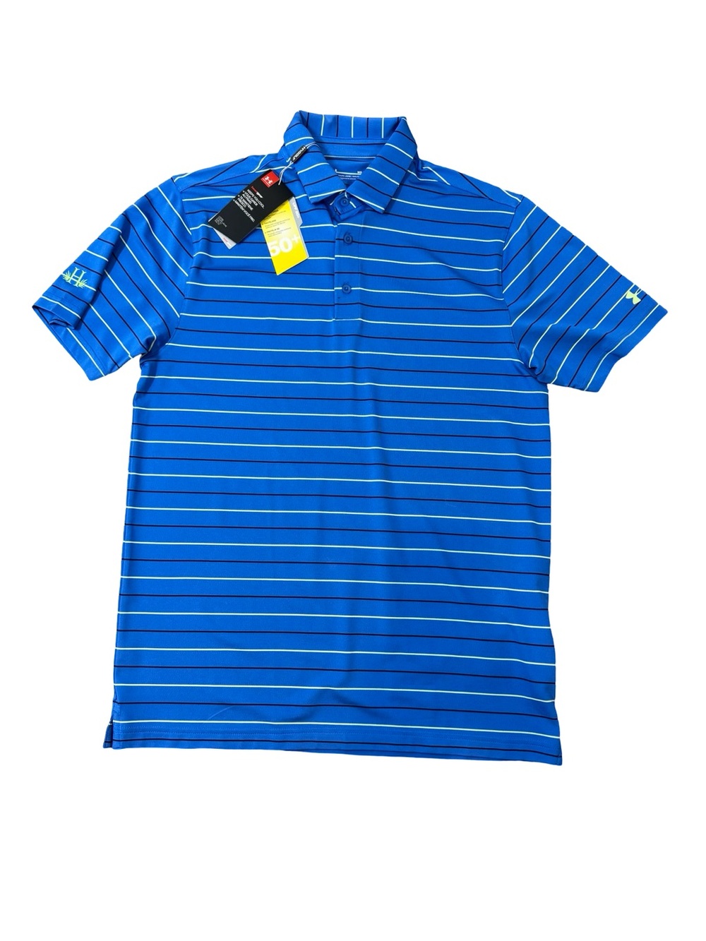 Under Armour Blue Striped Performance Polo SZ M - Picture 15 of 15